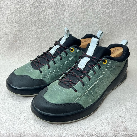 Merrell Ascent Ride Goretex Suede Hiking Sneakers-Men’s 8.5-Green/Black-Outdoors - Picture 2 of 10